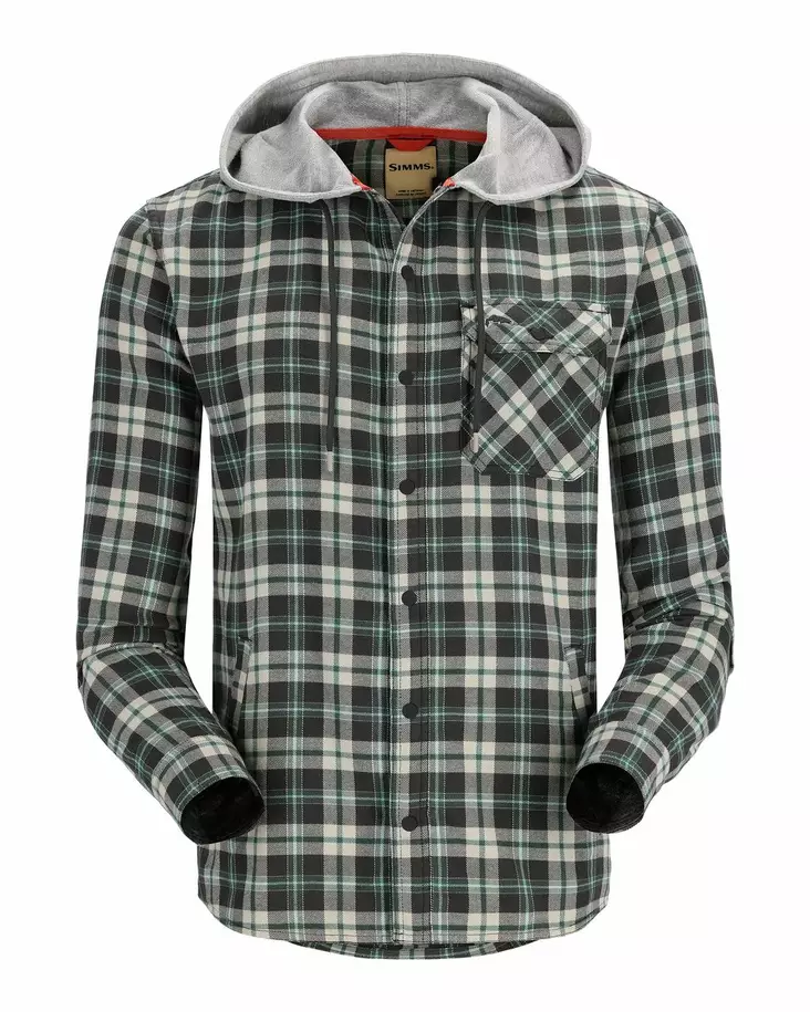 Simms Santee Flannel Hoody Forest/Carbon Camp Plaid - Skjortor - 694264581926 - 1