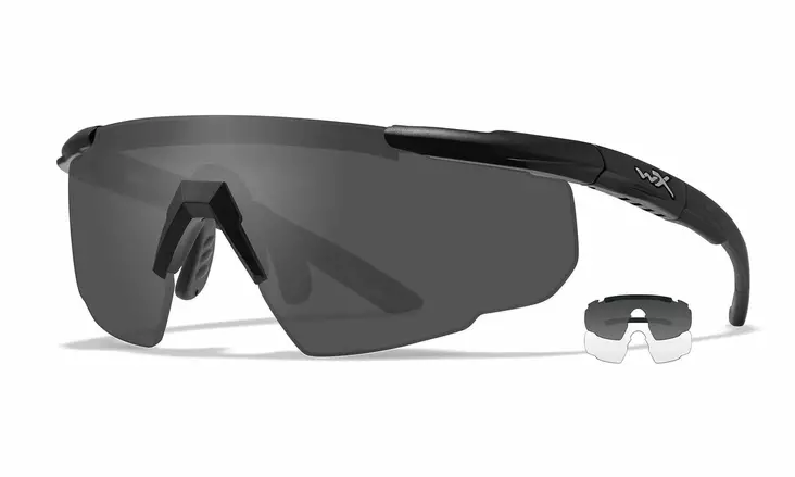 Wiley X Saber Advanced Grey & Clear - Matte Black - Skytteglas - 712316000116 - 1