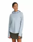 Simms Womens SolarFlex Cooling Hoody Steel Blue - Huvtröjor - 694264639337 - 3