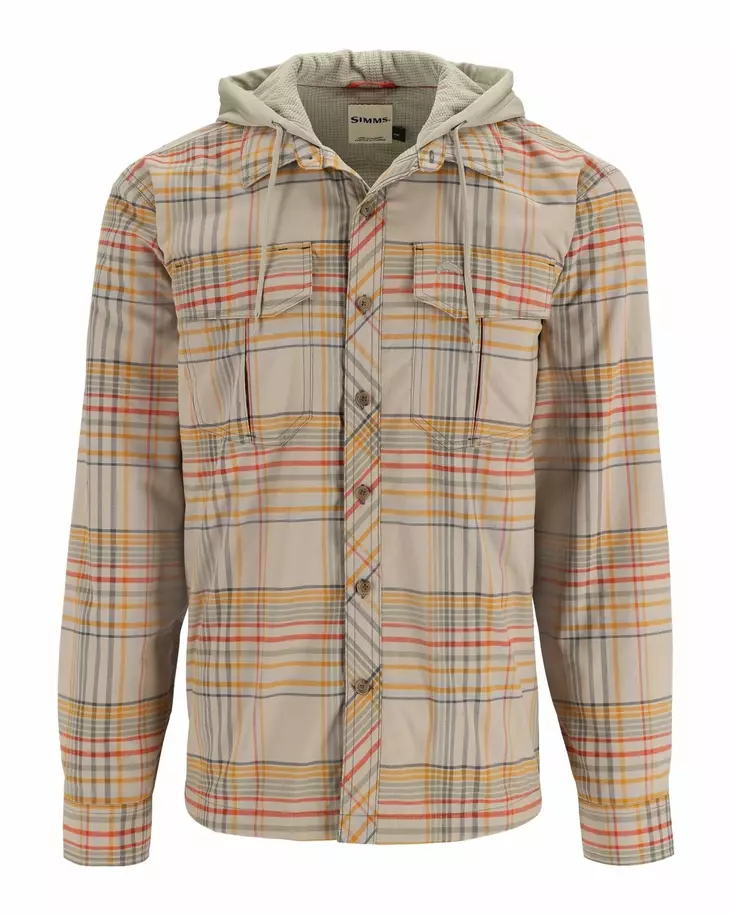 Simms Coldweather Hoody Stone Neo Plaid - Skjortor - 694264655337 - 1