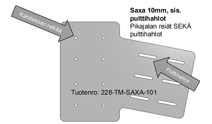 Catchy Asennuslevy 10mm Saxa Pred Pultti - Övriga tillbehör - 1305202517 - 1