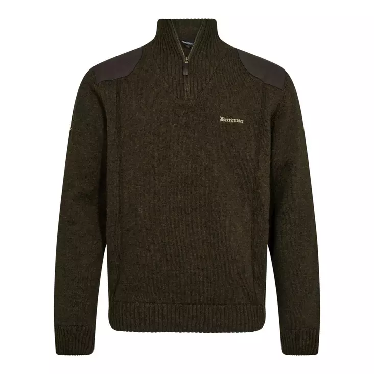 Deerhunter Finley ½-Zip Knit Woodland Melange - Jägartröjor - 5702827248997 - 1