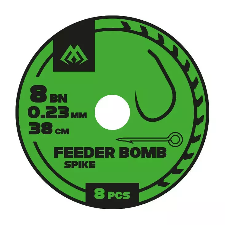 Mikado Feeder Bomb Rig Spike Barbless Mono 38cm - Färdigknutna krokar - 5900637105947 - 1