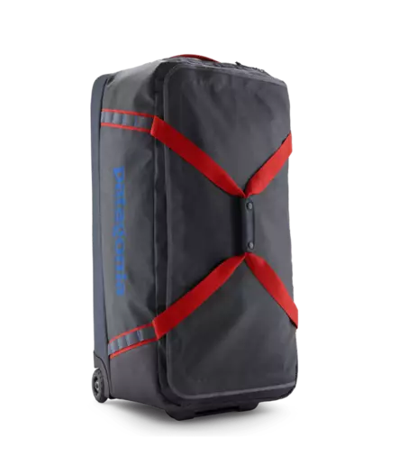 Patagonia Black Hole Wheeled Duffel 100L Smolder Blue w/Amanita Red - Utrustningväskor - 198077742098 - 1