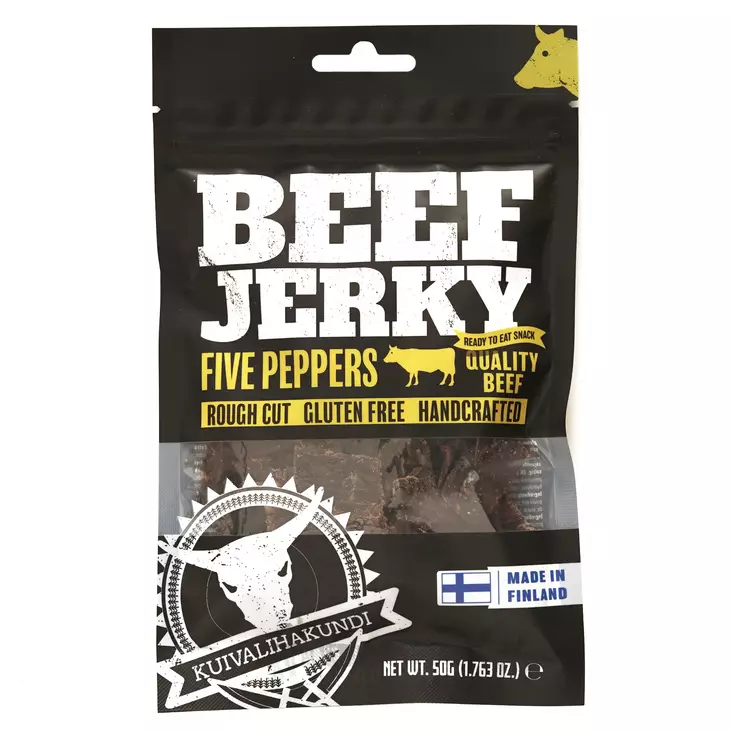 Kuivalihakundi Beef Jerky Five Peppers - Campingmat - 6430063300078 - 1