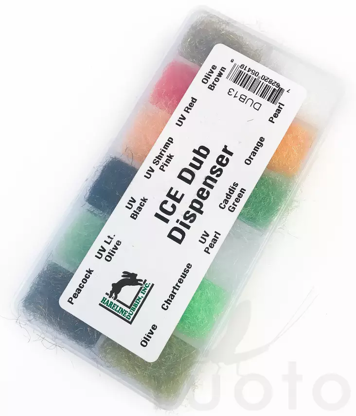 Hareline Ice Dub Dispenser -dubbinglajitelma - Dubbing sortimentsatser - 762820054198 - 1