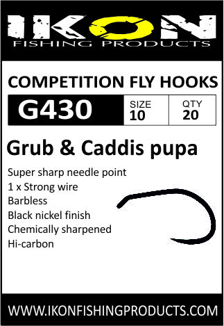 Ikon G430 Barbless Grub & Caddis Pupa - Hullinglösa - 6430077070028 - 1