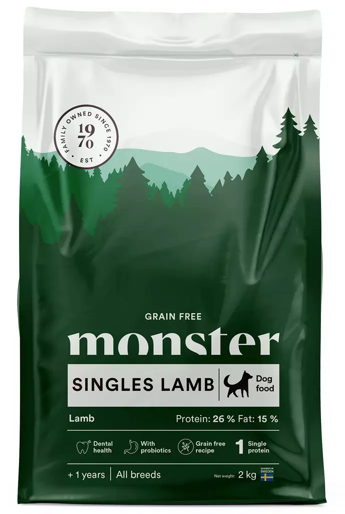 Monster Dog Grain Free Singles Lamb - Monster - hundfoder - 7350040125038 - 1