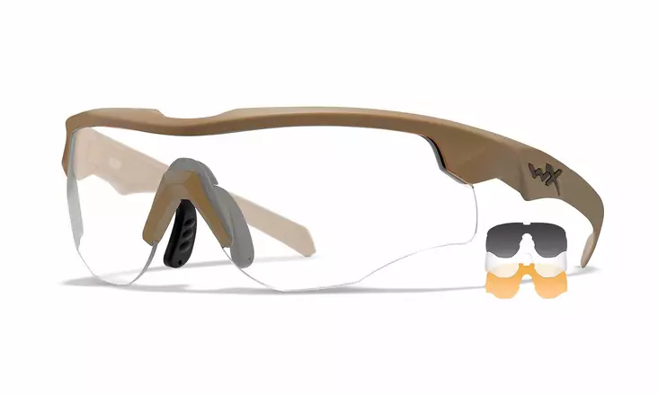 Wiley X WX Rogue Comm Grey & Clear & Light Rust - Matte Tan - Skytteglas - 712316124348 - 1