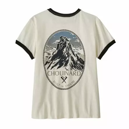 Patagonia W's Chouinard Crest Ringer Responsibili-Tee Birch White - T-shirts - 196924142299 - 2