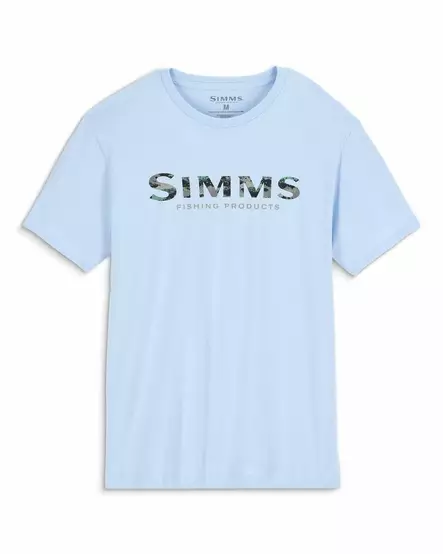 Simms Shroud Fill Logo T-Shirt Sky Blue - T-shirts herr - 694264699829 - 2