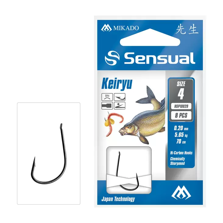 Mikado Sensual Keiryu Snelled Hooks 70cm - Färdigknutna krokar - 5900637062769 - 1