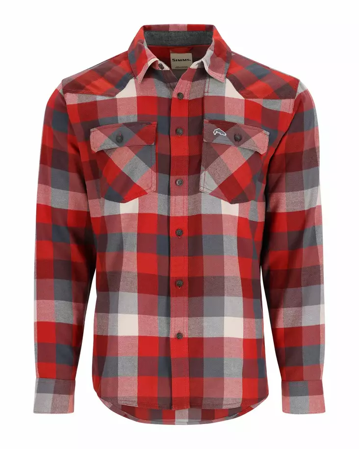 Simms Santee Shirt Auburn Red Slate Buffalo Check - Skjortor - 694264625569 - 1