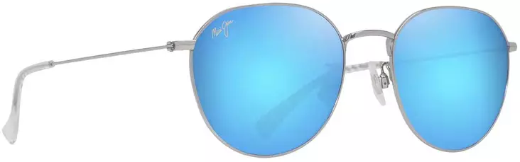 Maui Jim Kauwela - Shiny Silver Frame with Blue Hawaii Lens - Plastlinser - 603429084349 - 1