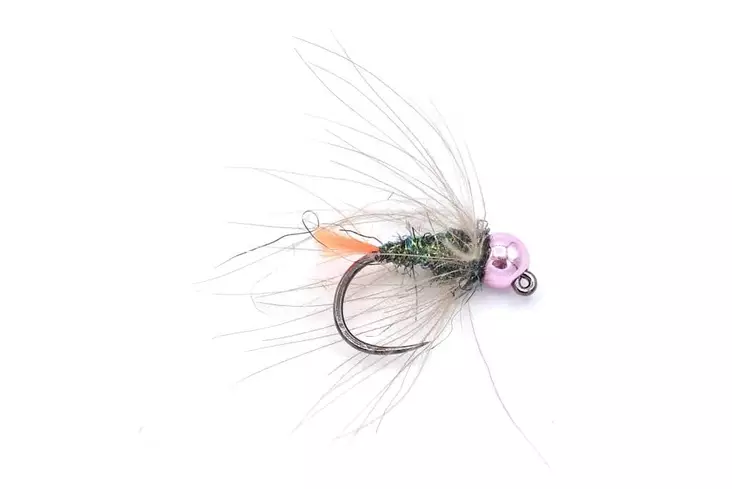 Orange Tag with Metallic Pink Bead - Våtflugor - 06429810537379 - 1