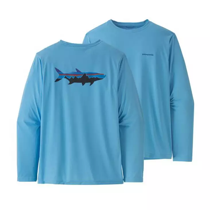 Patagonia M's LS Cap Cool Daily Fish Graphic Shirt Lago Blue - Skjortor - 194187728069 - 1