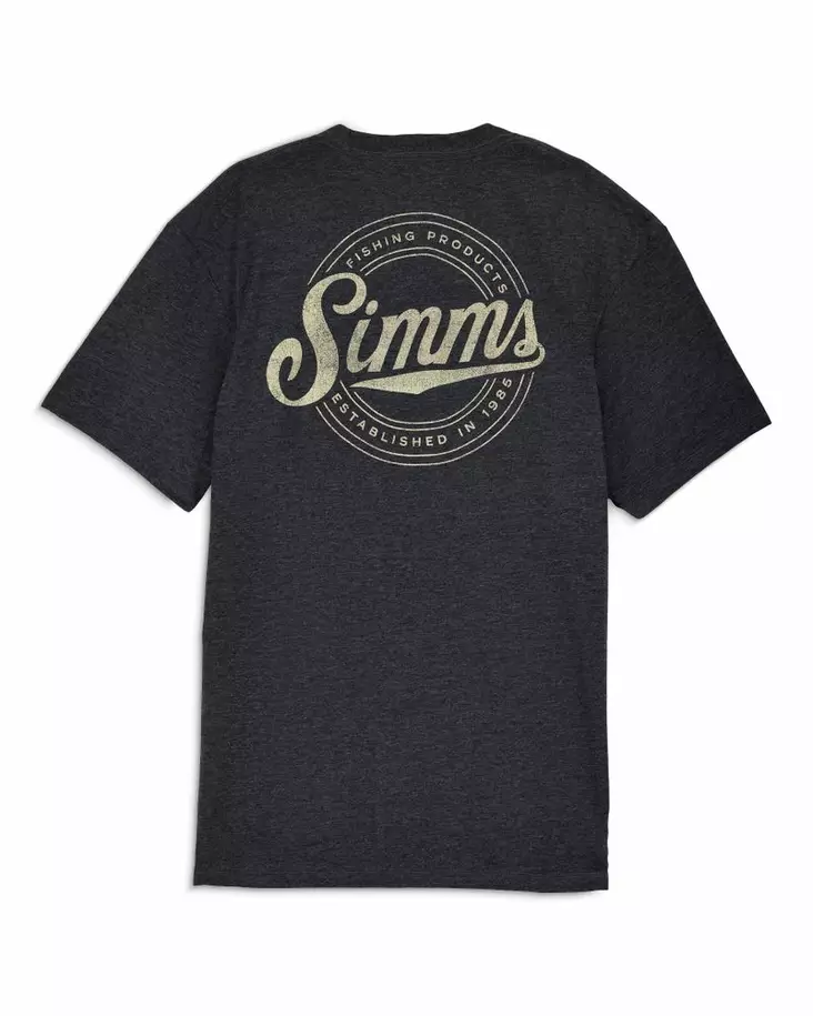 Simms Circle Lockup T-Shirt Charcoal Heather - T-shirts herr - 694264711699 - 1