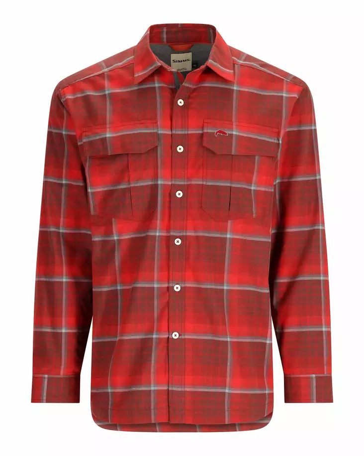 Simms ColdWeather Shirt Cutty Red Asym Ombre Plaid - Skjortor - 694264624319 - 1