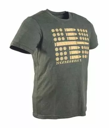 Nordhunt Ammo Flag T-Shirt Olive - Jägartröjor - 25204-O-2XL - 2