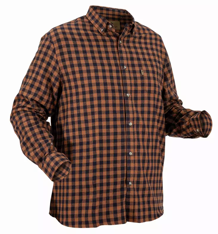 Nordhunt Sermen Flannel Shirt Navy / Tobacco Check - Jägartröjor - NH600224-259-S - 1