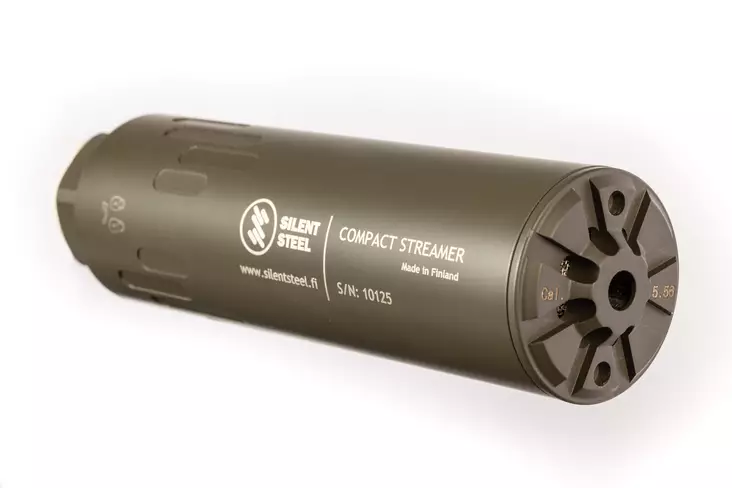 Silent Steel Compact Flow Streamer 5,56 Magpul OD Green - Ljuddämpare för AR-15 - CST556ODG-SS - 2
