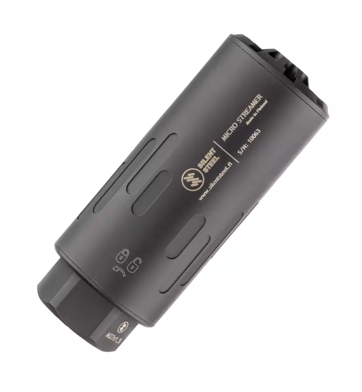 Silent Steel Micro Flow Streamer 5,56 Armor Black - Ljuddämpare för AR-15 - MST556B-SS - 1