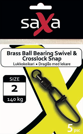 Saxa Brass Ball Bearing Swivel & Crosslo - Lås & lekande - BrassBallBearingSw - 1